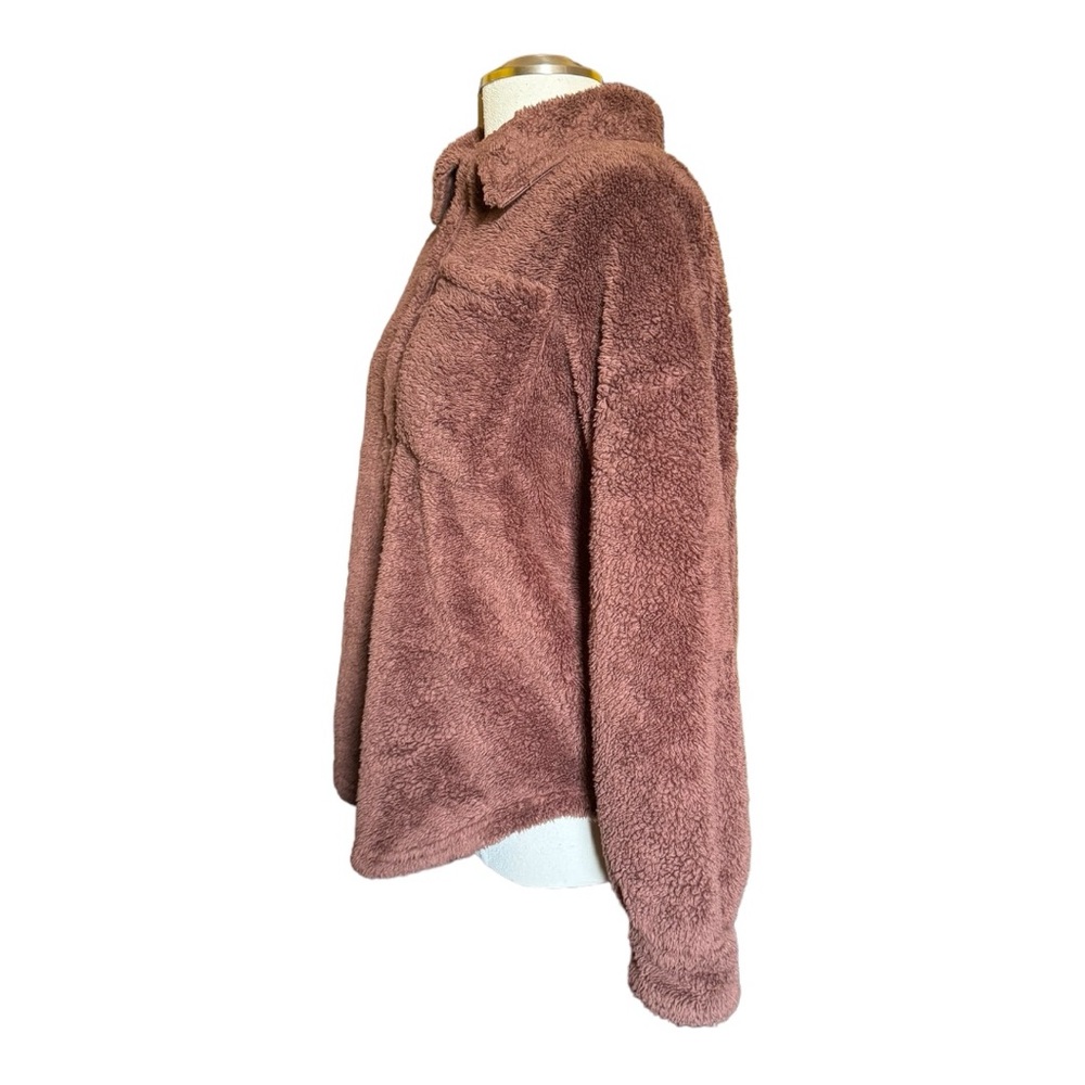 PacSun Homecoming Teddy Button Down Brown Jacket - Picture 4 of 14